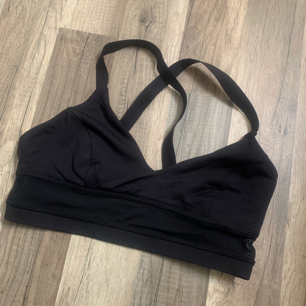 Black Mesh Sports Bra